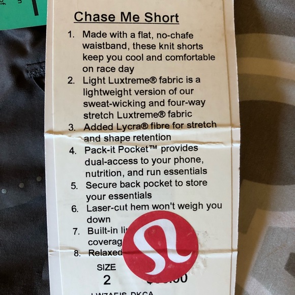 Lululemon Chase Me shorts - Picture 3 of 4